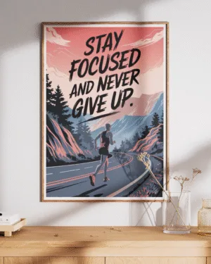 Stay Focused | Motivational Runner | Premium Poster