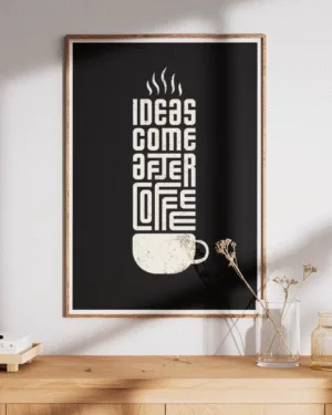 Ideas Come After Coffee | Motivational | Premium Poster