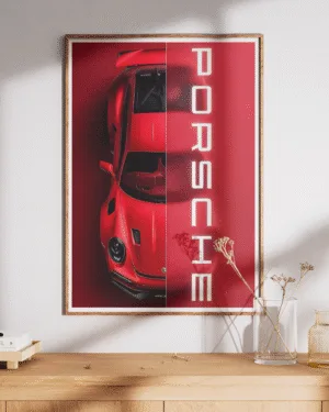 Red Porsche | Car | Premium Poster