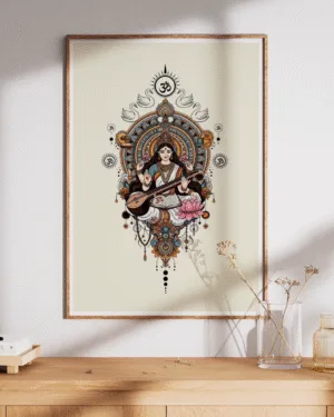 Graceful Goddess Saraswati | Premium Poster