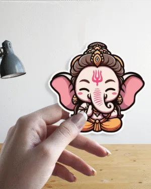 Chibi Lord Ganesha | Premium Sticker