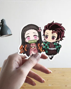 Tanjiro & Nezuko Chibi | Demon Slayer | Premium Sticker