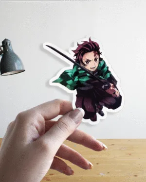 Tanjiro Kamado Action | Demon Slayer | Premium Sticker