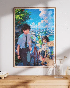 Stairs Summer Romance | Your Name | Premium Poster