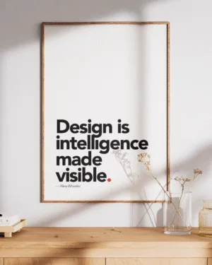 Design is Intelligence Made Visible | Motivational | Premium Poster