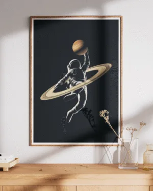 Astronaut Basketball | Space | Premium Poster