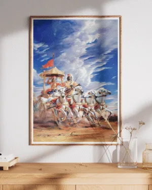 Mahabharata Krishna-Arjuna Chariot | Premium Poster