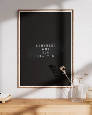 Remember Why You Started | Motivational | Premium Poster