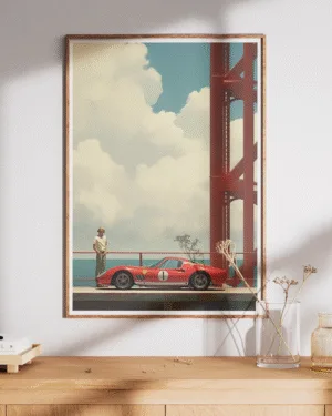 Drive Into the Horizon | Car Anime | Premium Poster