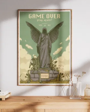 Game Over Play Again? | Game | Premium Poster