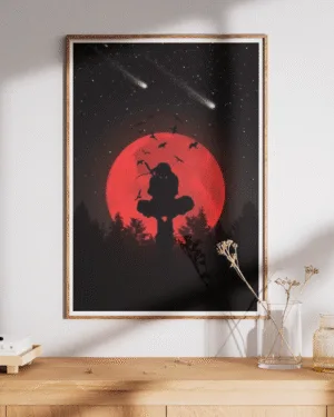 Red Moon Solitude | Naruto | Premium Poste