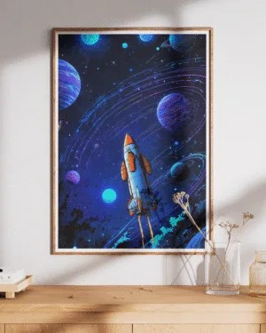 Retro Space Shuttle | Space | Premium Poster