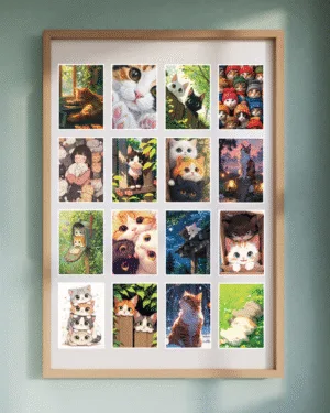 Cat Art Combo Set of 16 | Premium Pocket Poster