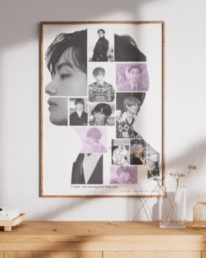 BTS V (Taehyung) Silhouette Collage | Music | Premium Poster