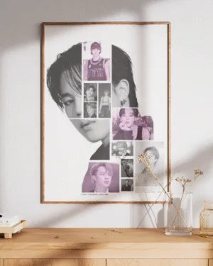 BTS Jimin Silhouette Collage | Music | Premium Poster