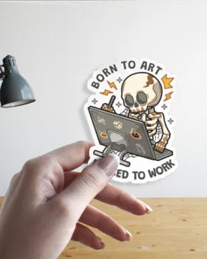 Born to Art, Forced to Work | Demon Slayer | Premium Sticker