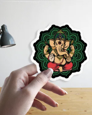 Mandala Ganesh Glow | God | Premium Sticker