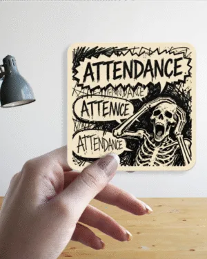 Attendance Screaming Skeleton | Premium Sticker