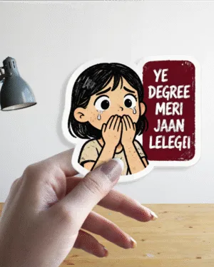 Ye Degree Meri Jaan Le Legi | Premium Sticker
