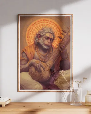 Hanuman Ji Veena Playing | Premium Poster